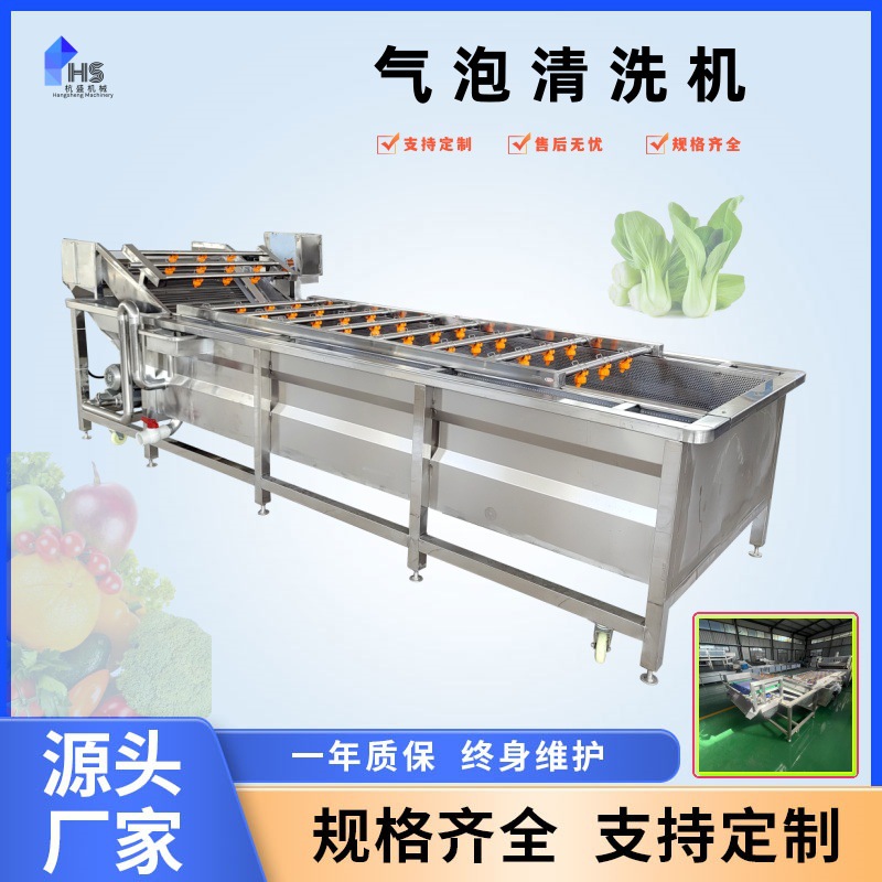 Máquina automática de limpieza de burbujas de frutas y verduras, línea de pulverización de alta presión de lechuga de frijol, máquina de limpieza de burbujas de espárragos
