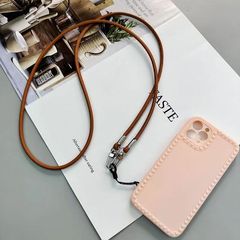 ラウンドpu丈夫で耐久性のあるひも付きの短いバックル付きの携帯電話のストラップ