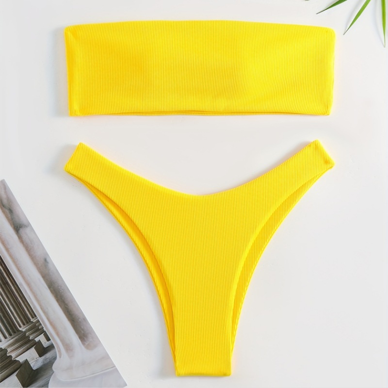 Bikini 2023, Traje de Baño de Tres Piezas Estilo Europeo y Americano, Bikini de Cintura Alta de Dos Piezas, Traje de Baño para Mujer al por Mayor, Estilo Europeo y Americano