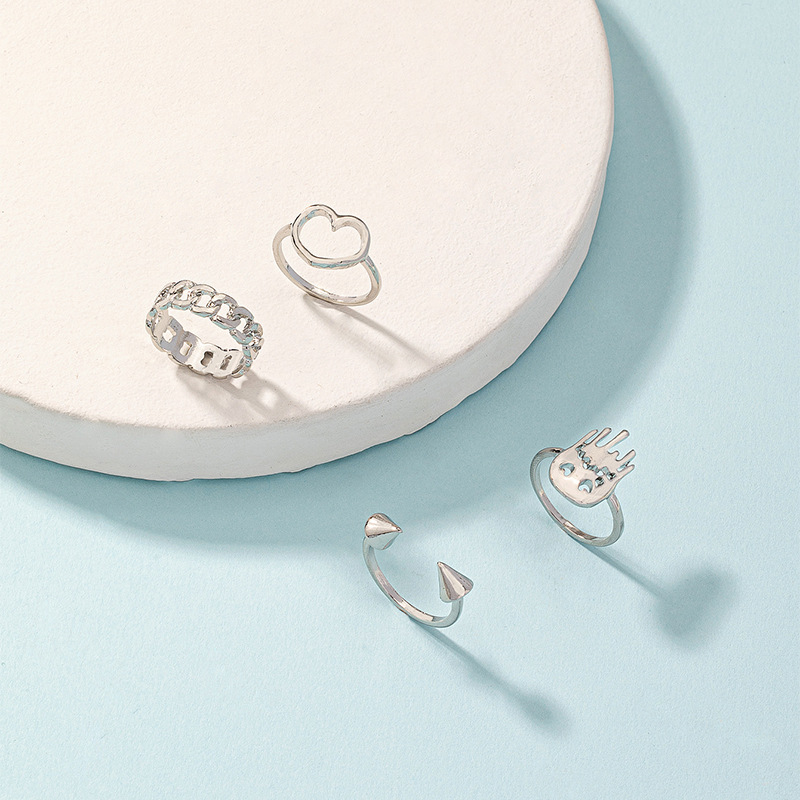 Fashion Geometric Alloy Plating Rings