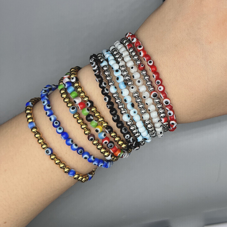 Fashion Devilu0027S Eye Stainless Steel glass Bracelets 1 Piece