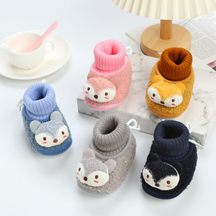 Spot new winter baby shoes plus velvet warm men's and women's baby cotton shoes 0-1 years old soft bottom toddler shoes socks shoes