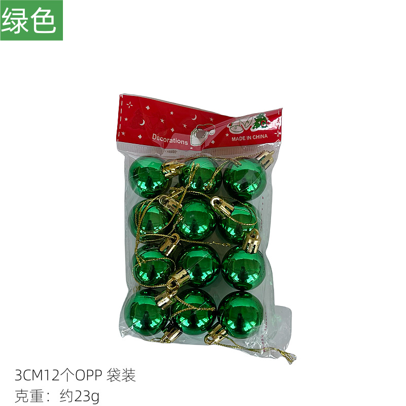 3cm galvanoplastia brillante BOLA DE Navidad 12 traje árbol de Navidad decoraciones Escuela Centro Comercial vacaciones atmósfera Decoración