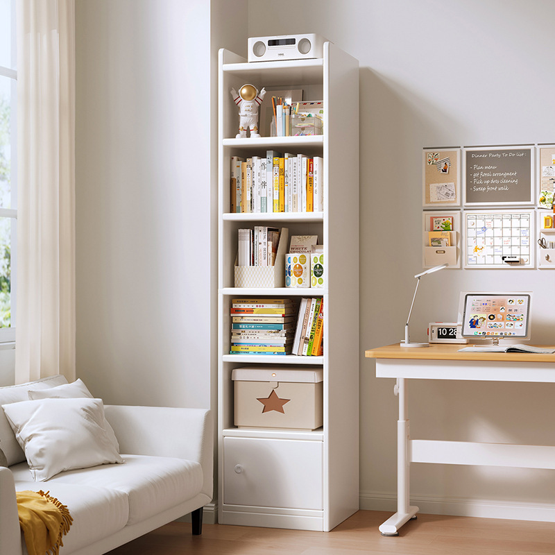 Estantería engrosada de 15mm Estante de piso Estante de piso Estantería de costura estrecha de una pieza contra la pared Gabinete de esquina junto a la mesa simple Armario de almacenamiento