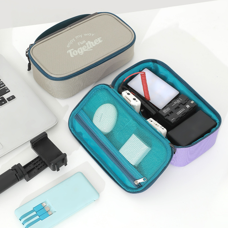 Línea de datos transfronteriza bolsa de almacenamiento cargador de auriculares paquete de acabado fuente de alimentación portátil tesoro de carga cámara deportiva bolsa a prueba de polvo
