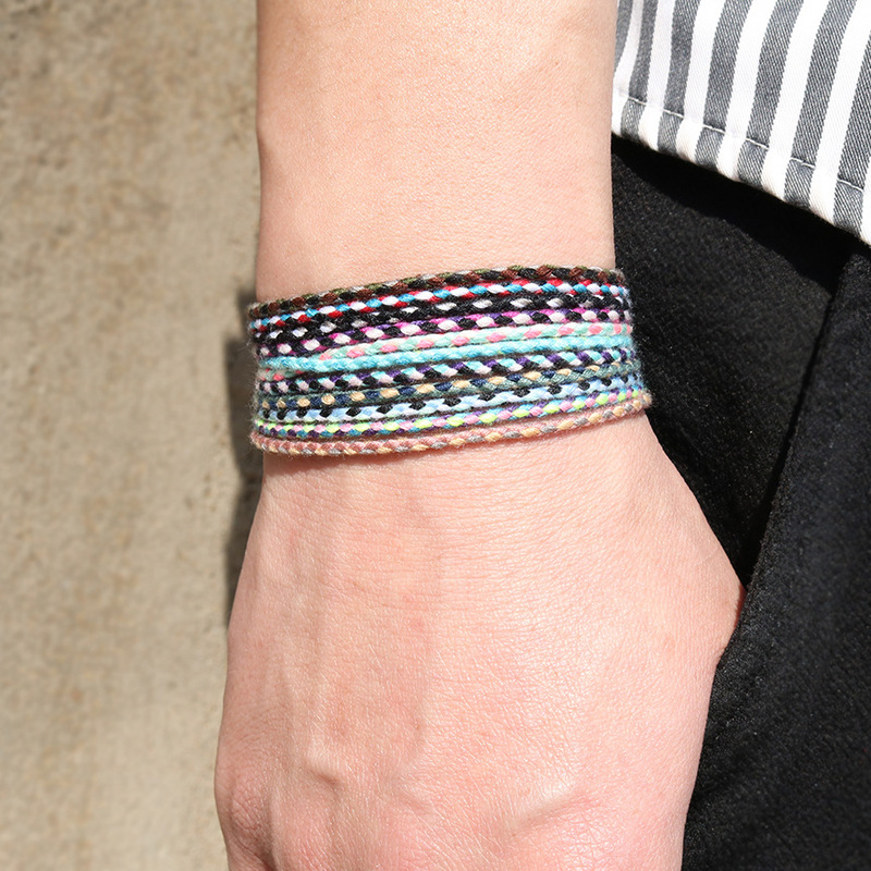 Amazon Colorful Cotton Rope Friendship Bracelet Hand-woven Xizang Hand-rub Colorful Cotton Rope Party Supplies New Amazon Colorful Cotton Rope Friendship Bracelet Hand-woven Xizang Hand-rub Colorful Cotton Rope Party Supplies New