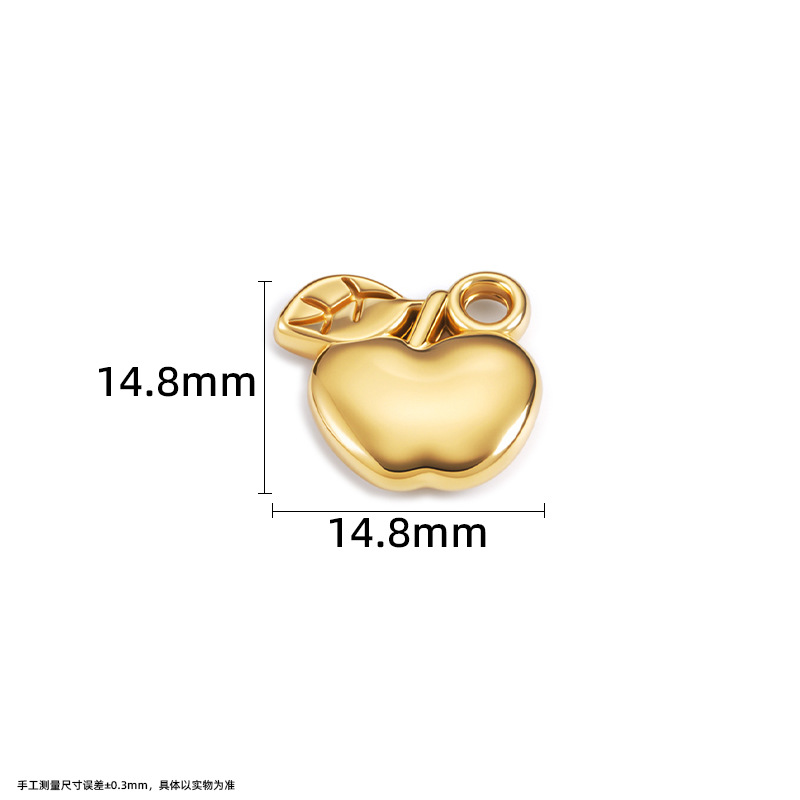 Apple, golden pendant, 18 carat white gold, 14.8mm
