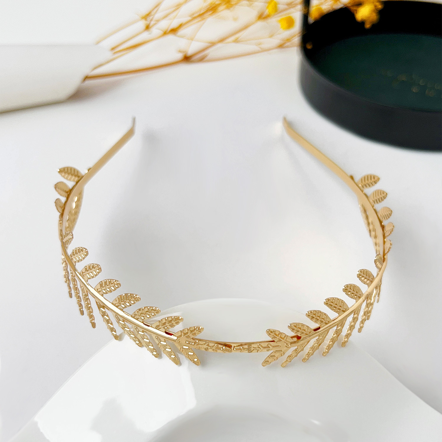 Metal headband -2 branch hair fork leaf