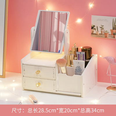 Makeup Mirror storage box desktop dressing table mirror cartoon mirror portable combination simple dormitory desktop cute mirror