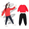 Spring children's sports red set, Korean style, suitable for teen, western style, children's clothing