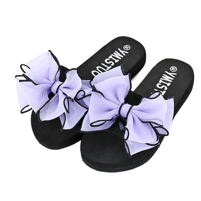 Новый нескользящий бант ручной работы с одним словом, 3-6 см, модная женская пляжная обувь для путешествий на море, прилив