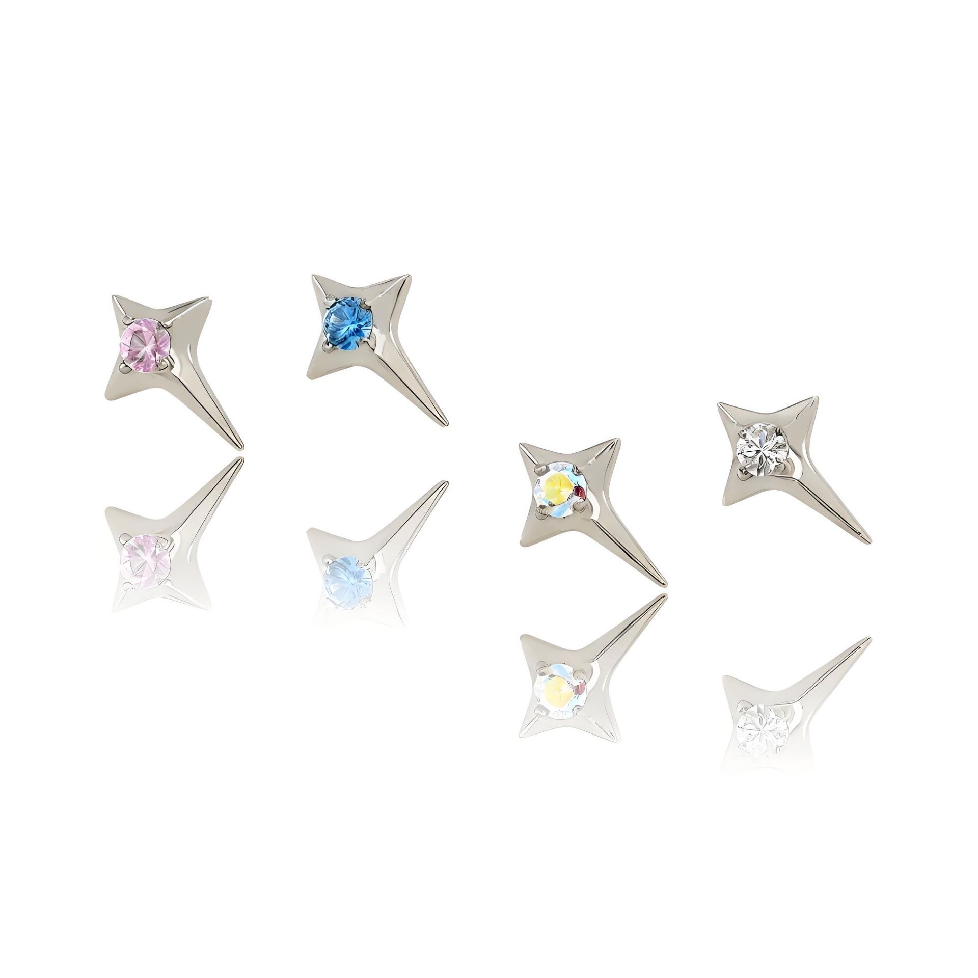 Pointed labret stud close-up product detail