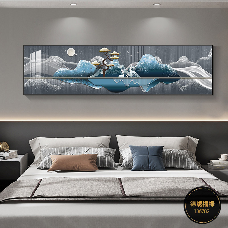 Decoración del dormitorio cuelga la cabeza de la cama pintura cálida Fu Lu sala de estar dormitorio principal pintura de pared de fondo mural de habitación moderna simple image 11