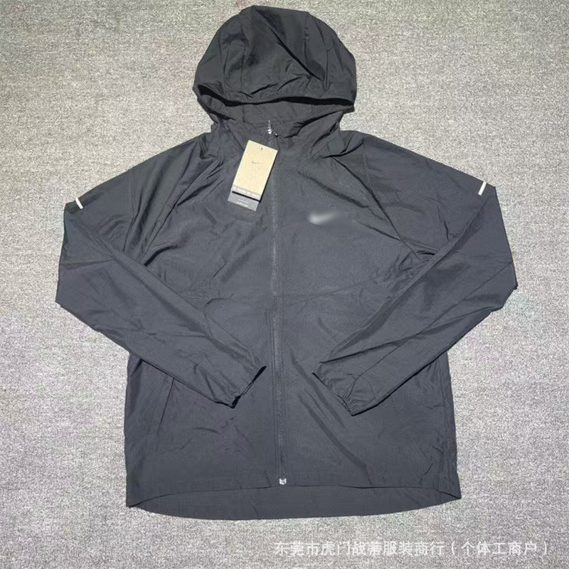 Cross-Border High-Quality Quick-Dry Breathable Sports Lightweight Woven Ice Silk Jacket Casual Hooded Loose Running Training Set