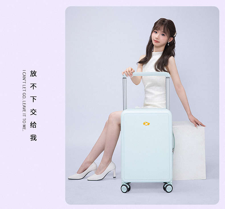 Vali nhựa PC cabin 20 inch mở nắp trước, thanh kéo rộng ở giữa, dung tích lớn — 53L thanh kéo rộng mở phía trước hành lý đóng gói năng lượng khổng lồ SF màu tím miễn phí vận chuyển chi tiết 22