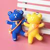 Violence Fluid Key buckle dance Little Bear knapsack Jewelry Pendant Little Bear Bag Pendant gift