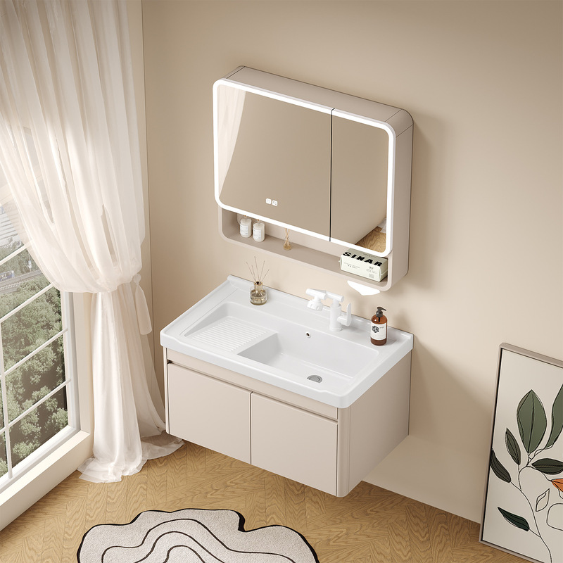 Ceramic Integrated Basin Honeycomb Aluminum Bathroom Cabinet Washbasin Combination Bathroom Washbasin Washbasin Bathroom Cabinet
