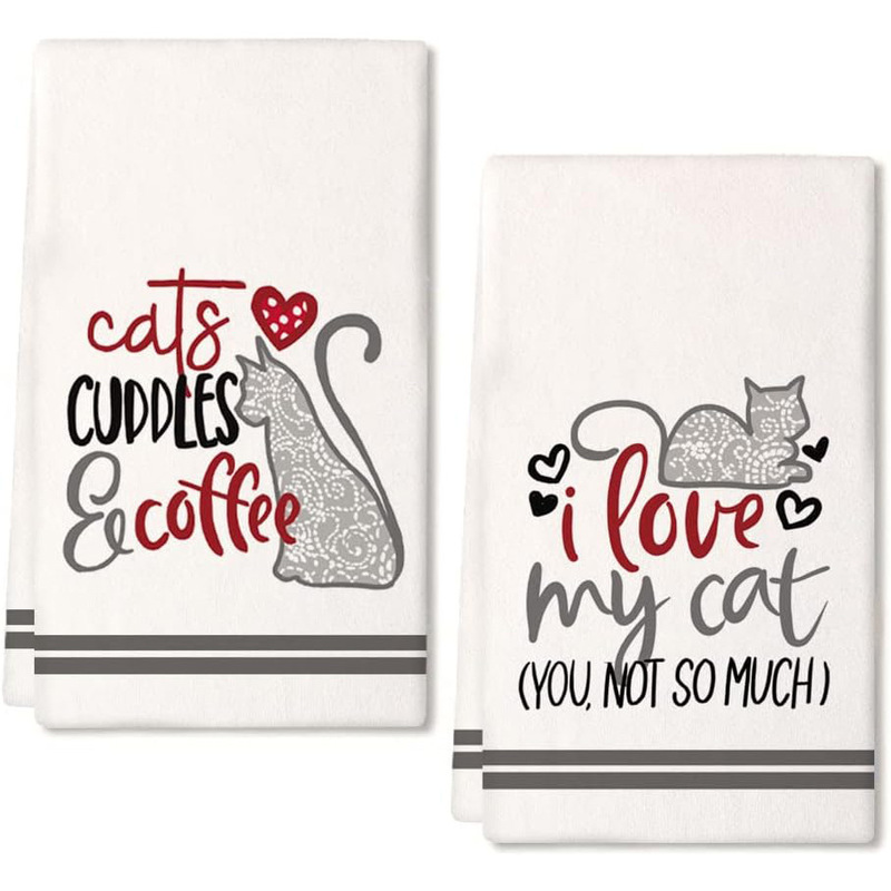 Funny kitchen towel kitchen decoration cat dish towel printed with super absorbent stick drying cloth party home decoration Funny kitchen towel kitchen decoration cat dish towel printed with super absorbent stick drying cloth party home decoration