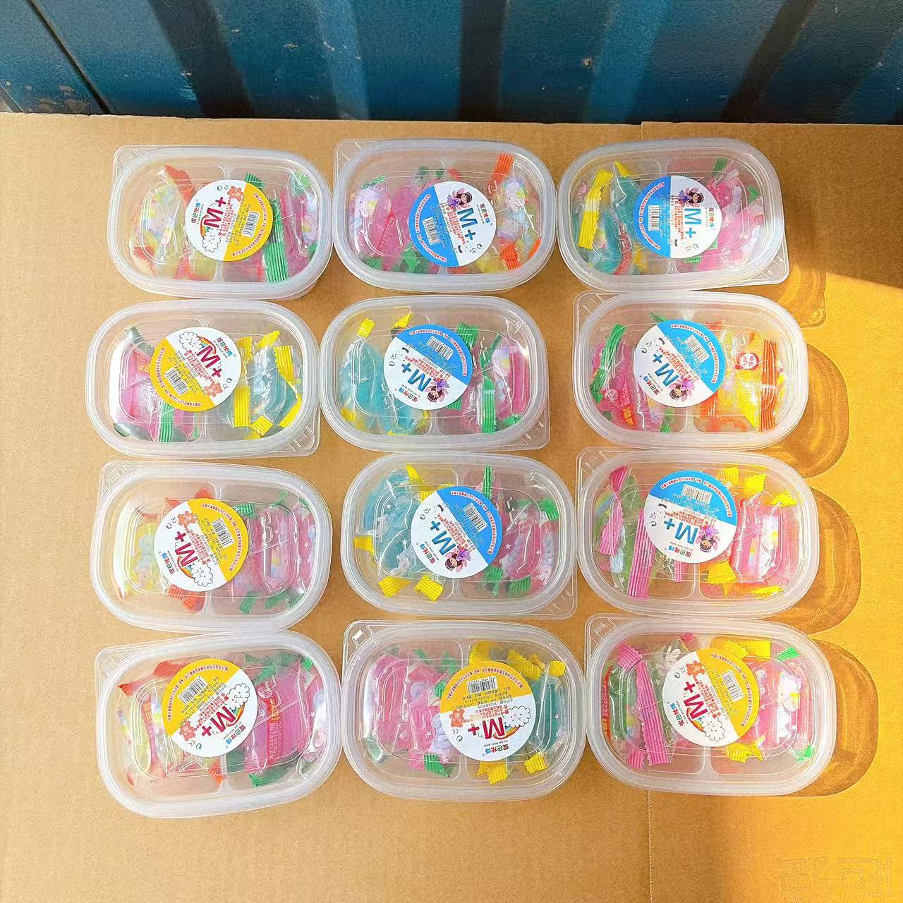 Juguetes para niños de cristal de dos colores goma espumante color slime diy al por mayor mano descompresión M goma 2 yuanes