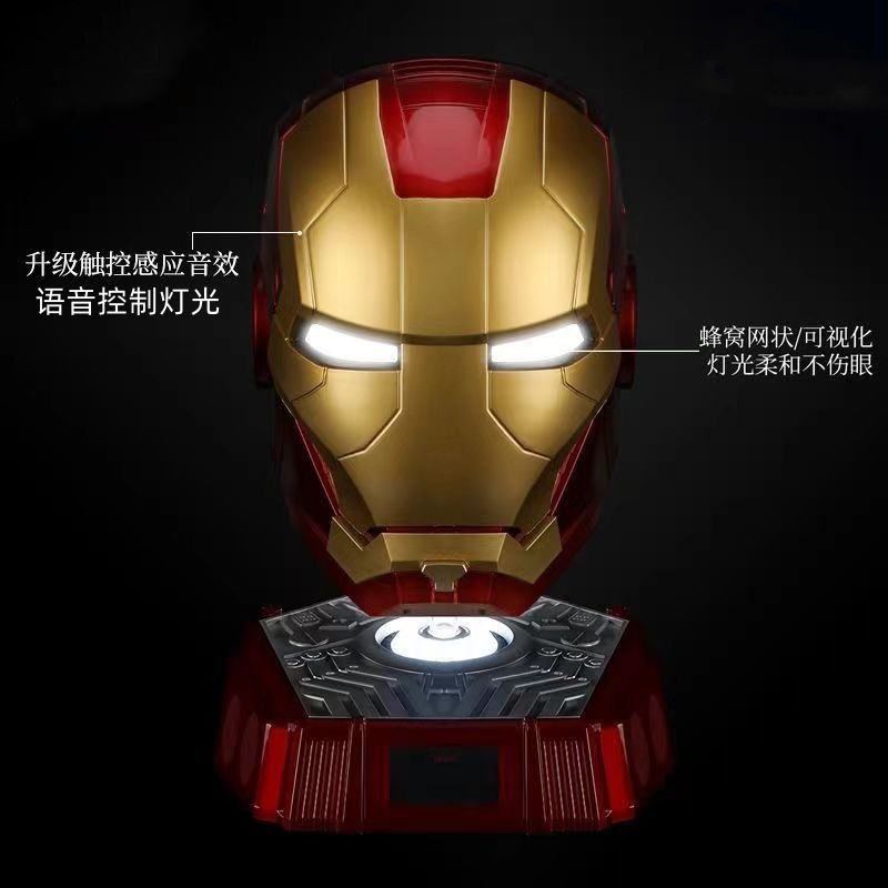 クロスボーダーアイアンマンヘルメット mk5 ジャビスヘルメット発光手動開閉ウェアラブルおもちゃ大人の cos マスク|undefined