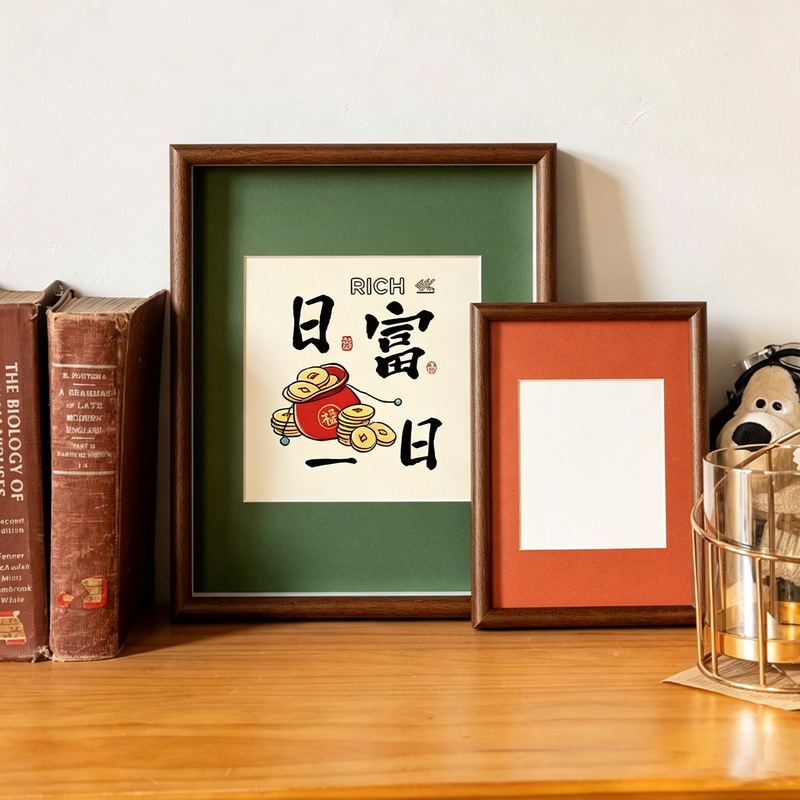 Solid wood picture frame for calligraphy and paintings, Chinese-style frame, empty frame, A4 size for wall hanging, A3 decorative frame, empty frame