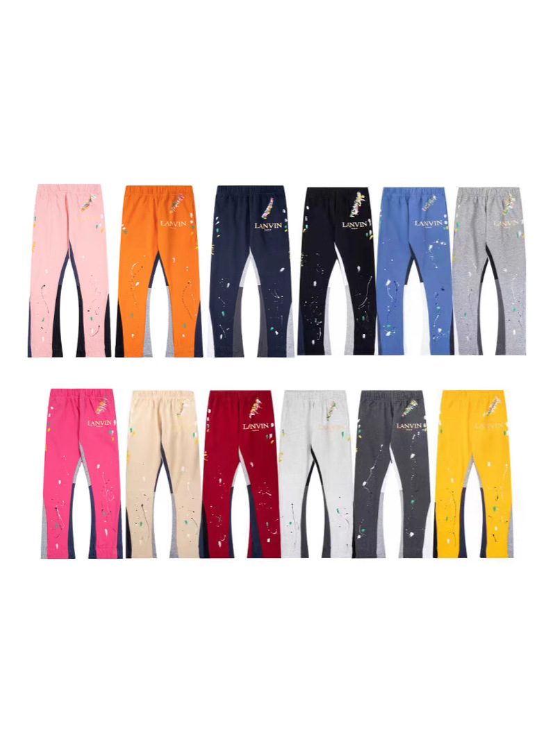 正確版GALLERY DEPT古典的な手描きの落書きプリントは純綿の衛ズボンの男性カジュアルズボンをつなぎ合わせます。