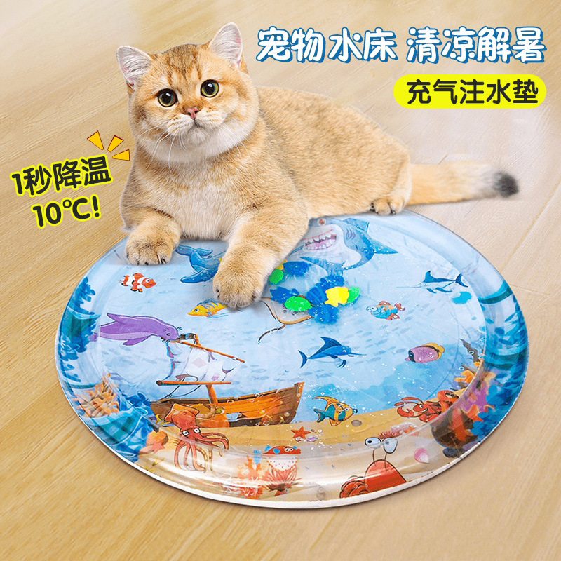 애완 동물 물 매트리스 고양이 물 매트리스 개 대형 풍선 물 얼음 매트 여름 냉각 긁힘 방지 장난감