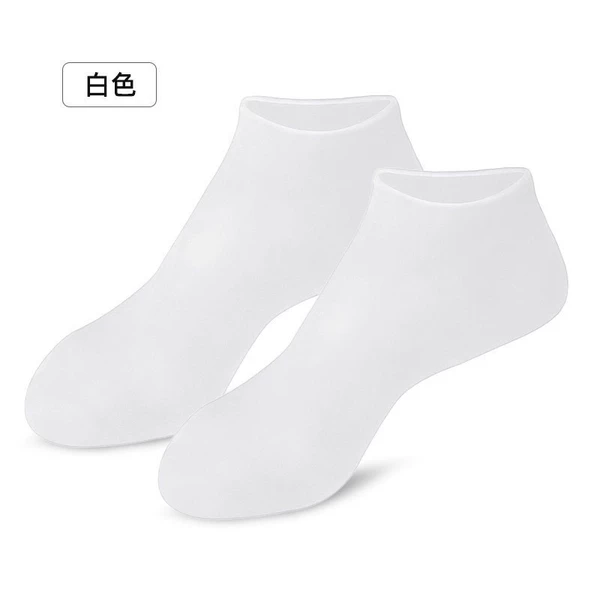 A pair of transparent white foot covers