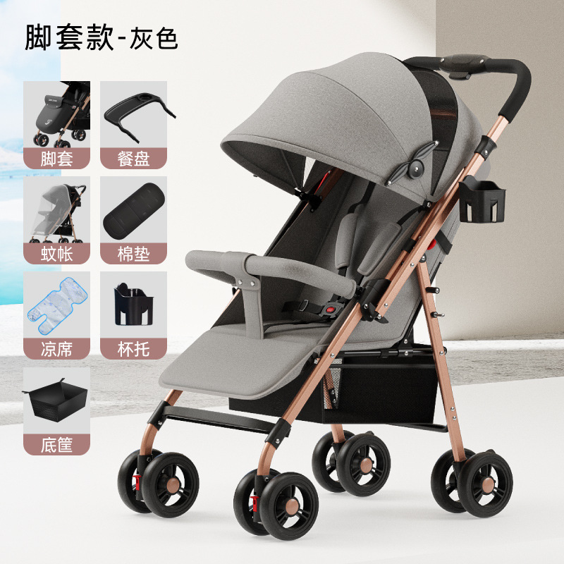 Mayorista bidireccional cochecito de bebé se puede sentar y acostarse bebé ultra ligero plegable pasear artefacto mágico para el recién nacido portátil
