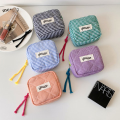 色の格子の小さい方の包みの少女の高い顔の値のbluetoothのイヤホンの包みの口の赤い包みの学生の0財布のプライバシーの収納の包み