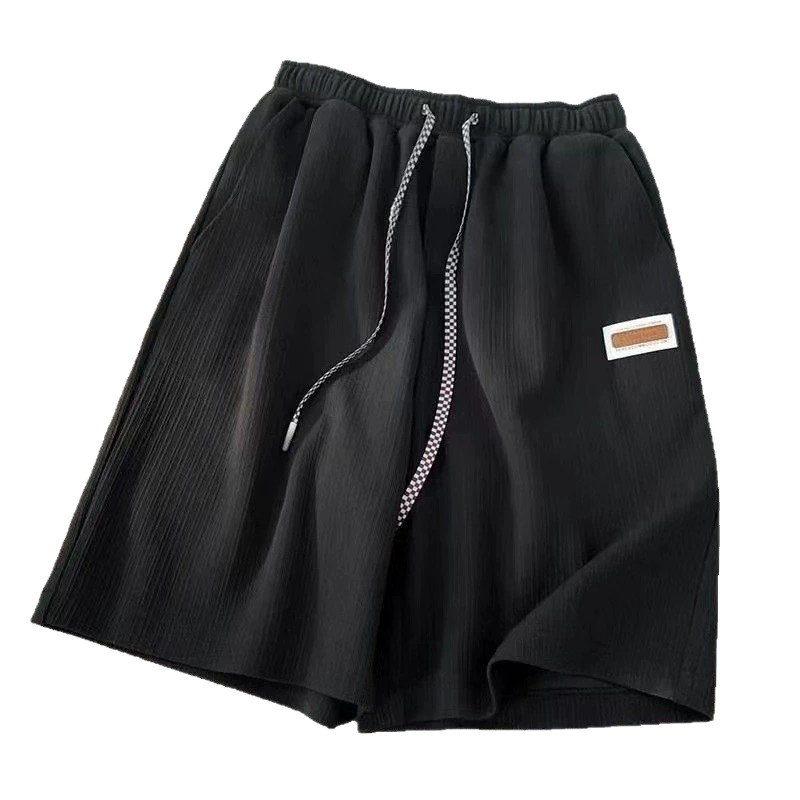 Silk summer shorts "Frozen", loose straight fit, elastic waist with drawstring, sizes M–XXXL