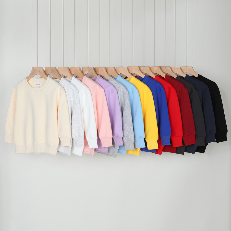Trendy Children's Clothing Autumn and Winter 350g Heavyweight Versatile Loose Round Neck Top Composite Basic Solid Color Toddler Sweatshirt Trendy Children's Clothing Autumn and Winter 350g Heavyweight Versatile Loose Round Neck Top Composite Basic Solid Color Toddler Sweatshirt