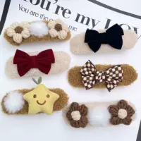 Корейские DIY молочные хлопчатобумажные плюшевые цветочные слойки простые темпераментные изогнутые боковые головные уборы оптовая продажа