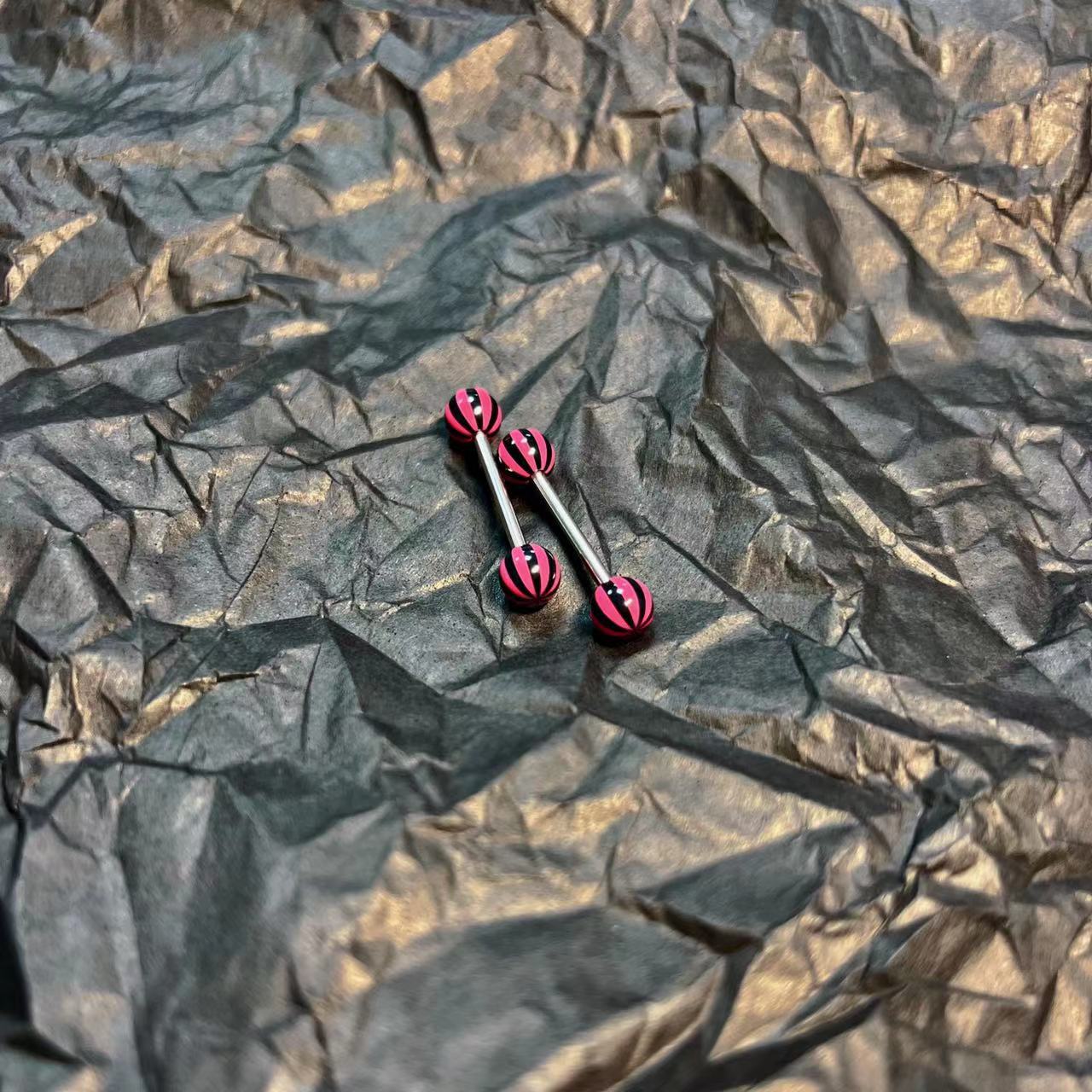 Tongue Nail Hot Girl Punk Tongue Ring Barbell 316L Surgical Steel Striped Tongue Piercing Jewelry Wholesale detail image 9