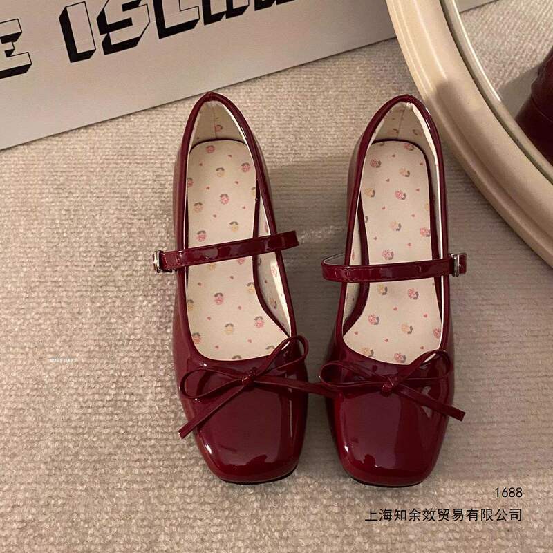 Cute and Sweet Bow-Knot Chunky High-Heeled Mary Jane Shoes 2026 Spring New Style to Match with Skirts Lolita Small Leather Shoes for Women Cute and Sweet Bow-Knot Chunky High-Heeled Mary Jane Shoes 2026 Spring New Style to Match with Skirts Lolita Small Leather Shoes for Women