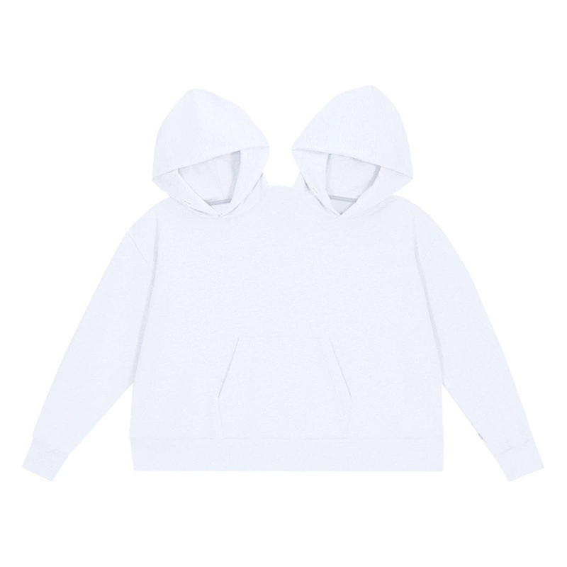 Европейский и американский креативный парный двойной цельный свитер Интимный свитер Цельный интимный свитер с капюшоном Свободный Однотонный свитер