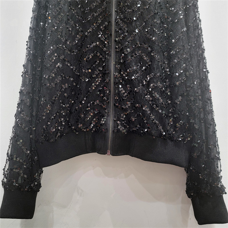 Industria pesada ropa de protección solar de sequilla para mujeres primavera y verano nuevo estilo europeo chaqueta cardigán casual chaqueta de tendencia chaqueta corta chaqueta de béisbol