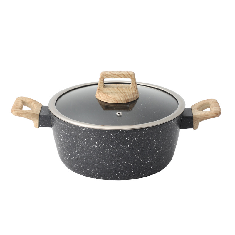 Olla de piedra médica transfronteriza Juego de 5 piezas Olla antiadherente Olla de sopa Olla de cocina Wok Wok Olla de leche para freír Olla de cocina