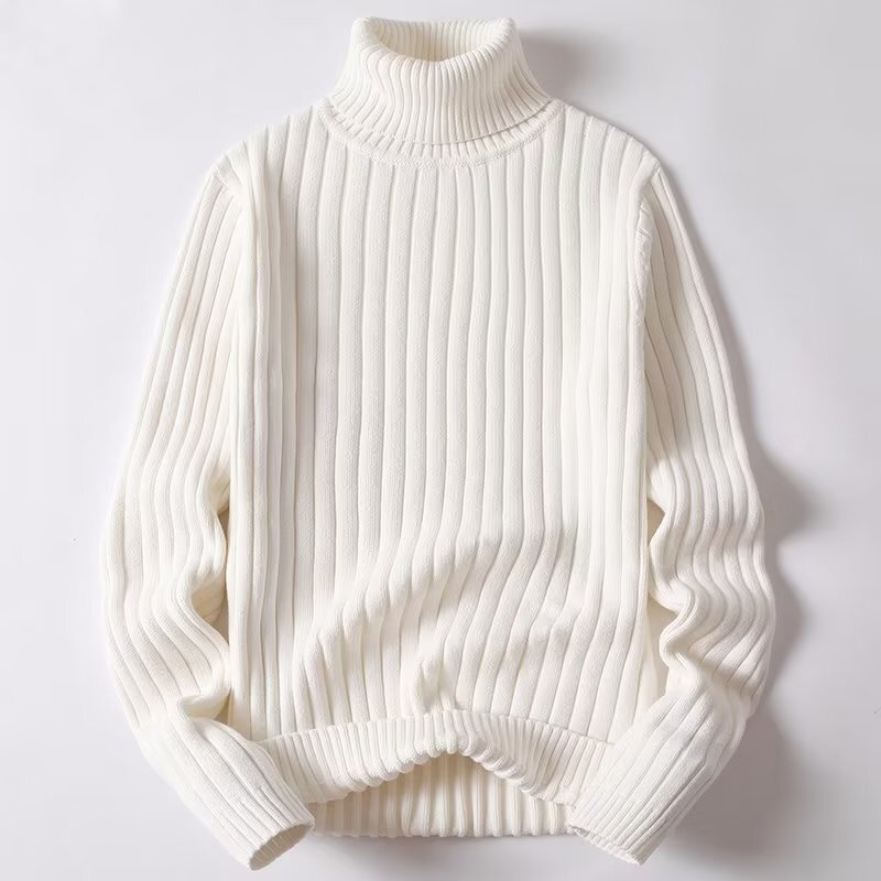 Winter men's turtleneck sweater trendy slim-fit thickened bottoming sweater youth long collar solid color twist sweater men