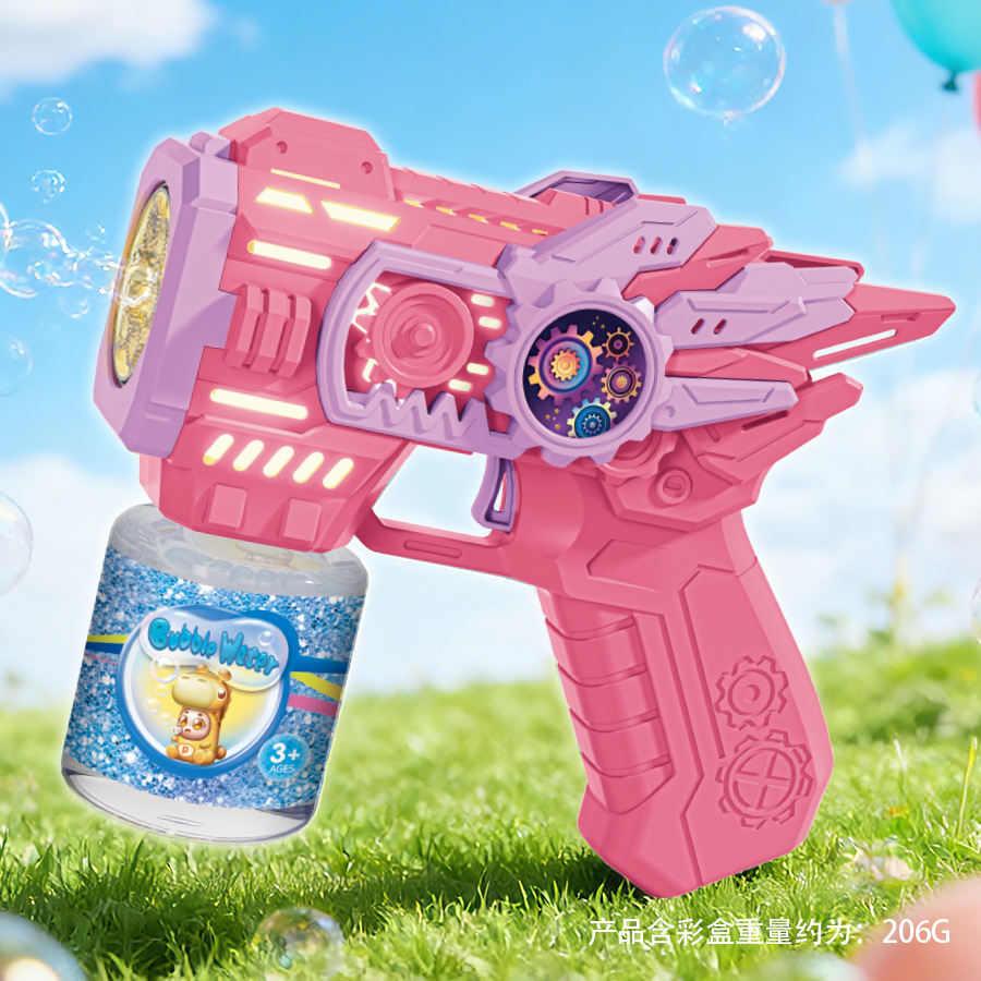 [Envío gratuito] en stock para niños delfín burbuja pistola juguete luz música eléctrica burbuja cámara 61 juguete