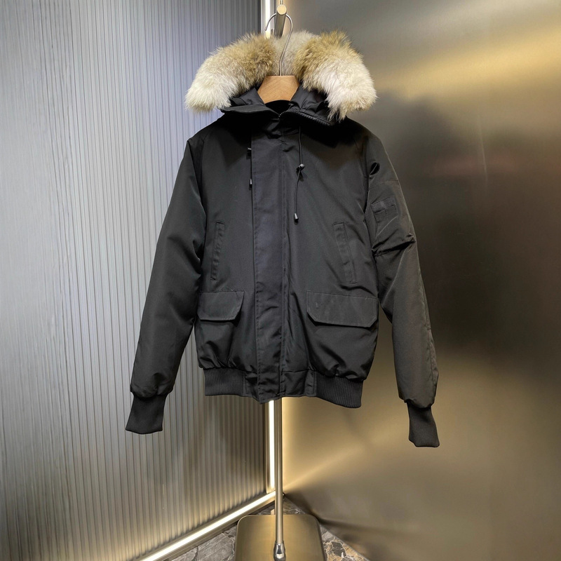 Correct Version of the Poison Brand Nfc Chip Goose 01 Style Wolf Fur Collar Pilot Jacket Short down Jacket Unisex Correct Version of the Poison Brand Nfc Chip Goose 01 Style Wolf Fur Collar Pilot Jacket Short down Jacket Unisex