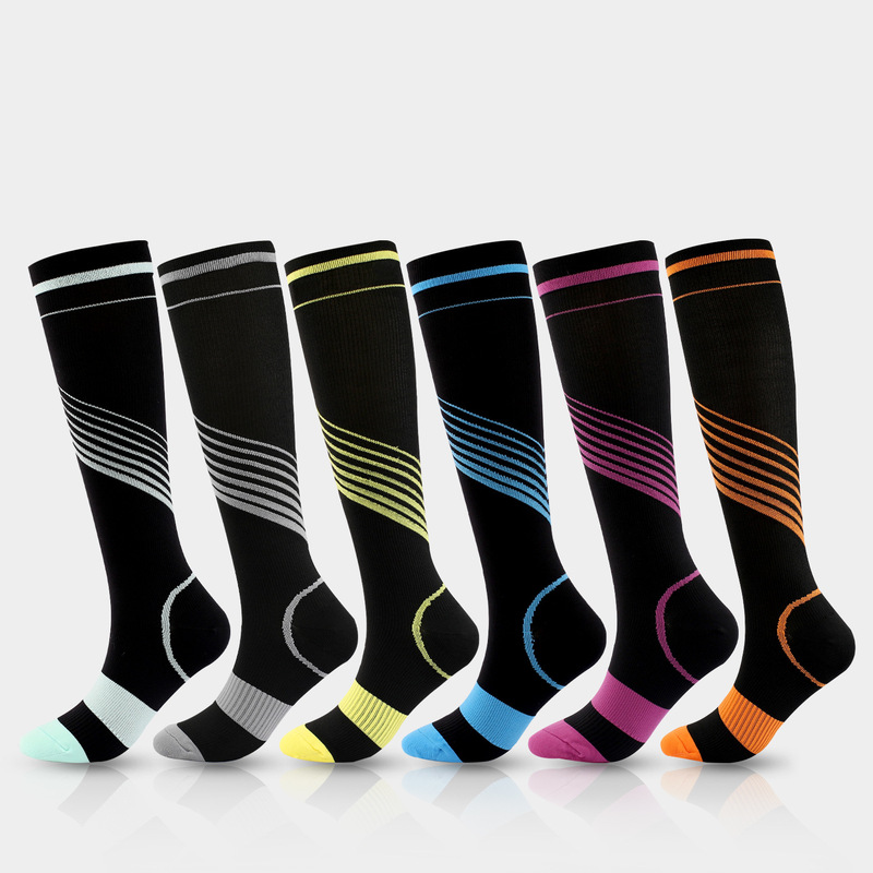 Amazon new compression socks wish hot color striped compression socks men and women sports elastic socks factory direct sales Amazon new compression socks wish hot color striped compression socks men and women sports elastic socks factory direct sales