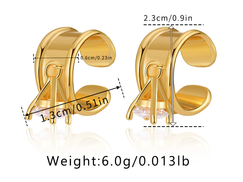 Brass Plated 18K Real Gold Ear Bone Clip Butterfly Animal Design Personalized Ear Clip Zircon Exquisite Small European and American Earrings AS6A2873.1jpg