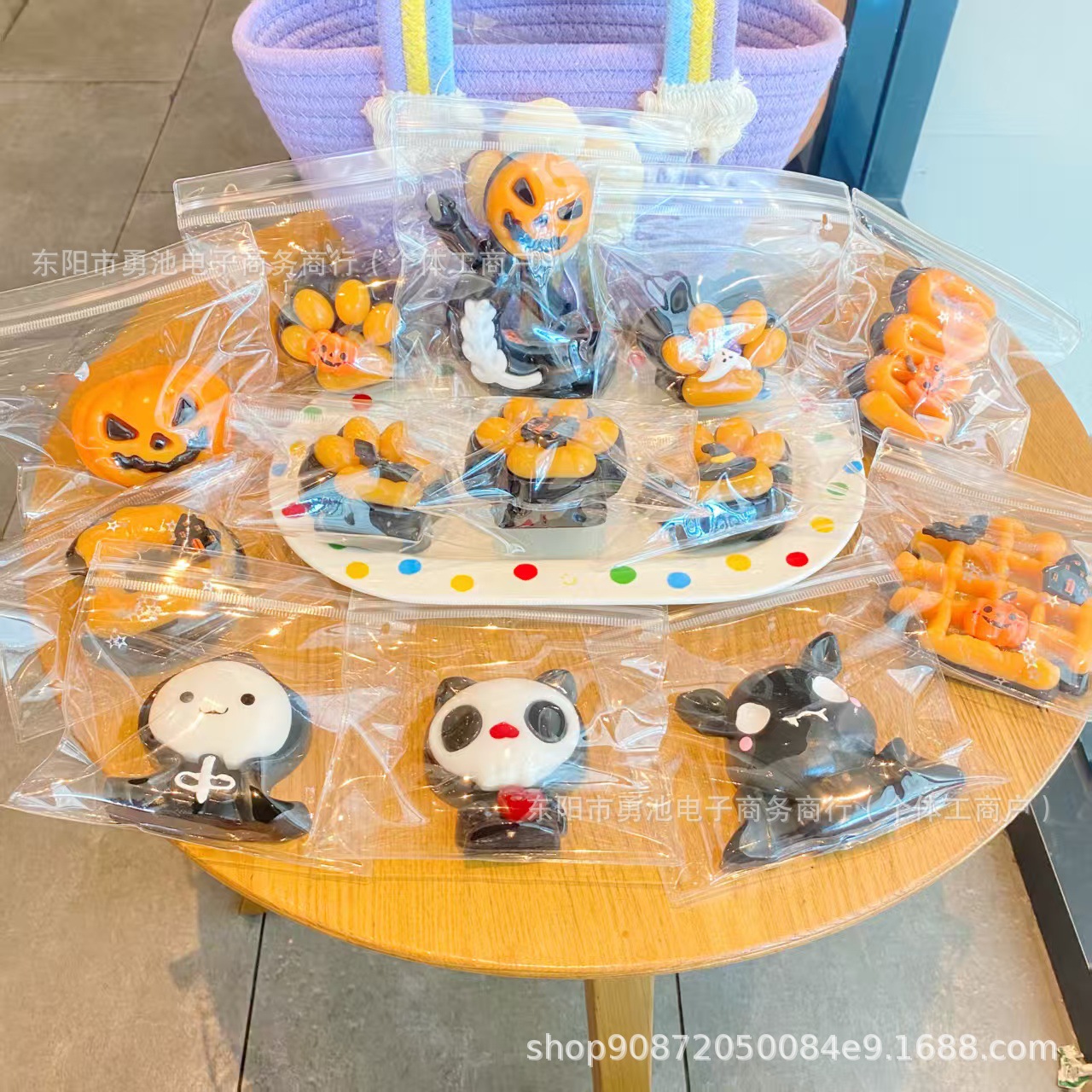 Nuevo Halloween transfronterizo descompresión ventilación pellizco juguetes de calabaza fantasma material de goma blanda super barro sensación de mano lote
