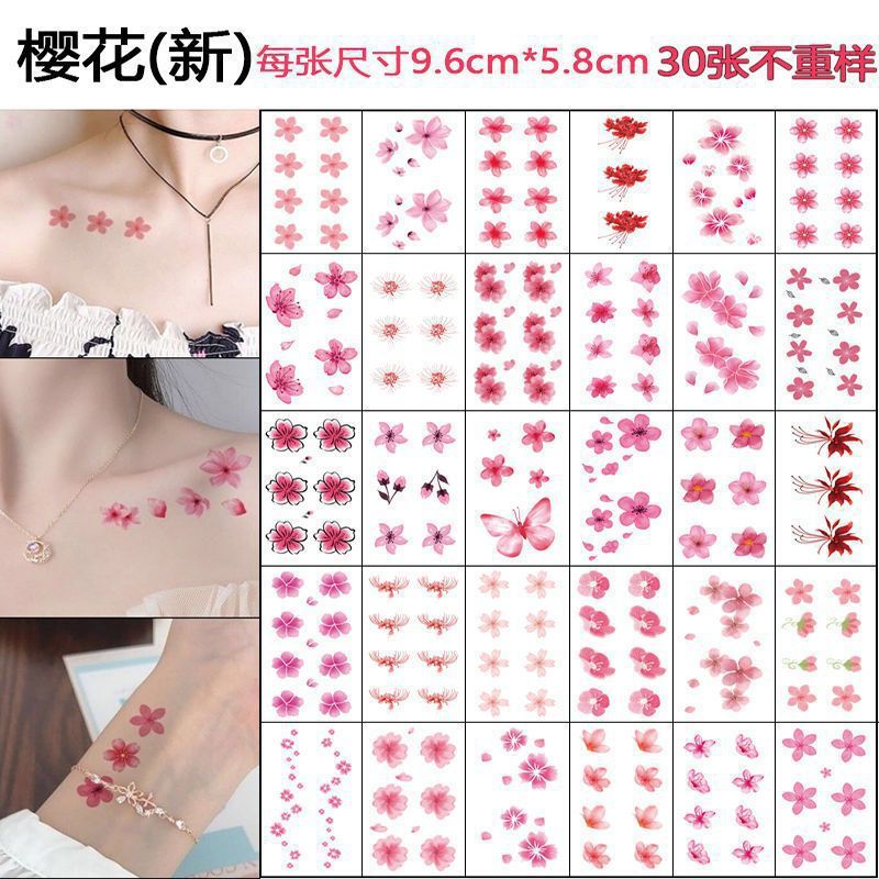 タトゥーステッカー 3D 立体防水長持ち女子学生甘いホットガールファッションセクシーな蝶ローズ鎖骨タトゥーステッカー|undefined