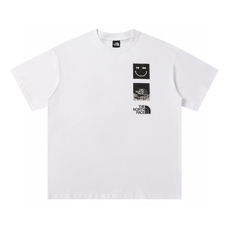 NTノースフェイスの純綿Tシャツの正しいバージョン、男性と女性用、カップル向けの同じスタイル、トレンディなプリント、幅広で多用途、カジュアル半袖|undefined