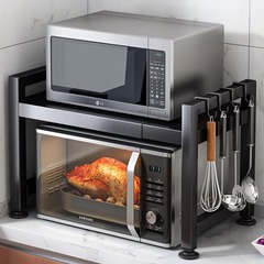 伸縮可能なキッチン棚電子レンジ棚多機能オーブン炊飯器家庭用テーブル二重収納棚