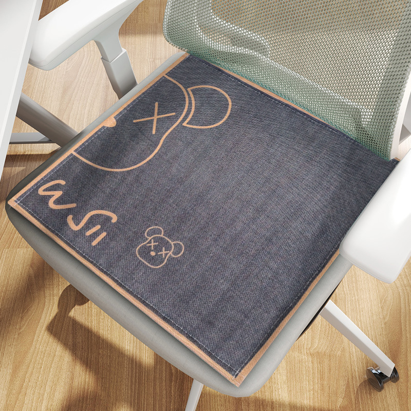 Ice silk cushion summer breathable cool cushion office cartoon chair cushion breathable summer butt seat cushion student chair cushion