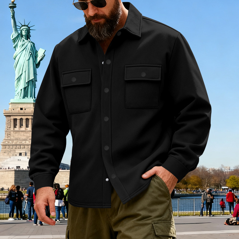 Chaqueta Abrigada de Invierno Estilo Americano para Hombre, Forrada de Felpa, Holgada, para Trabajo al Aire Libre, 2025