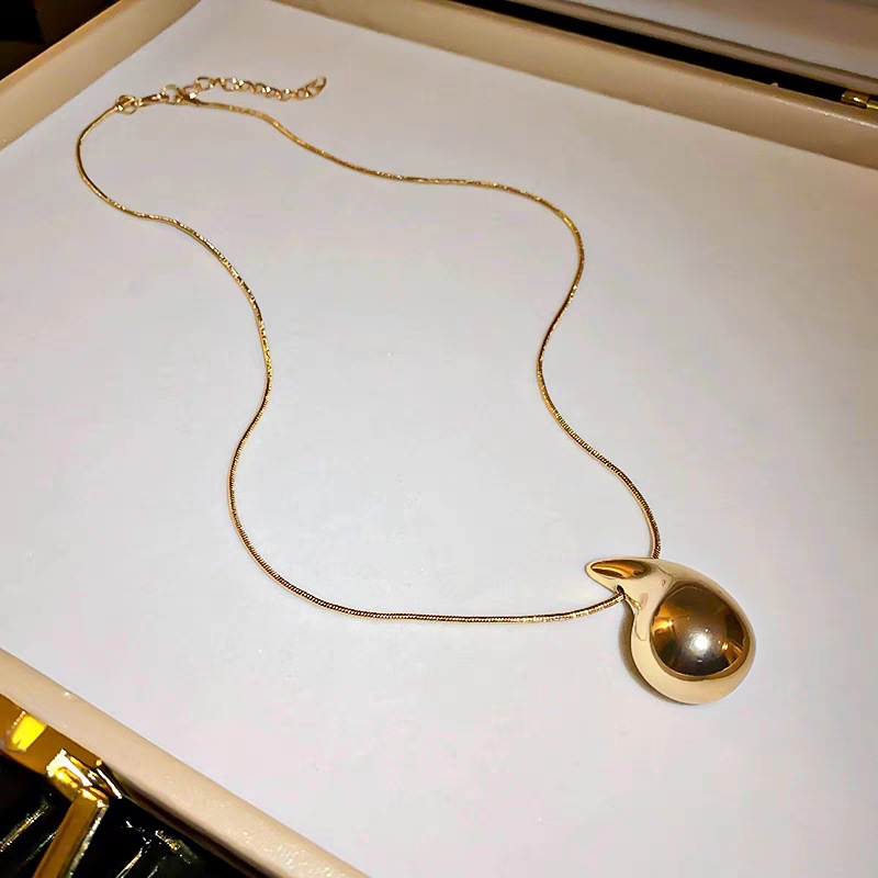 European and American cross-border jewelry simple water drop drop Party punk necklace glossy exaggerated large teardrop niche necklace